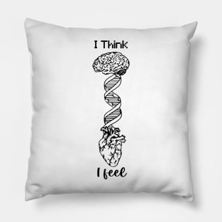 I Think I Feel Brain DNA Heart Pillow