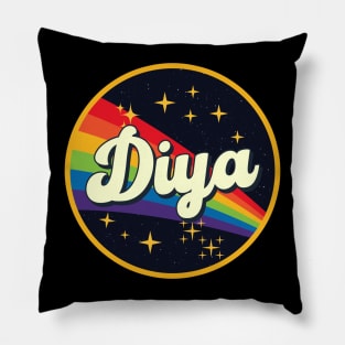 Diya // Rainbow In Space Vintage Style Pillow