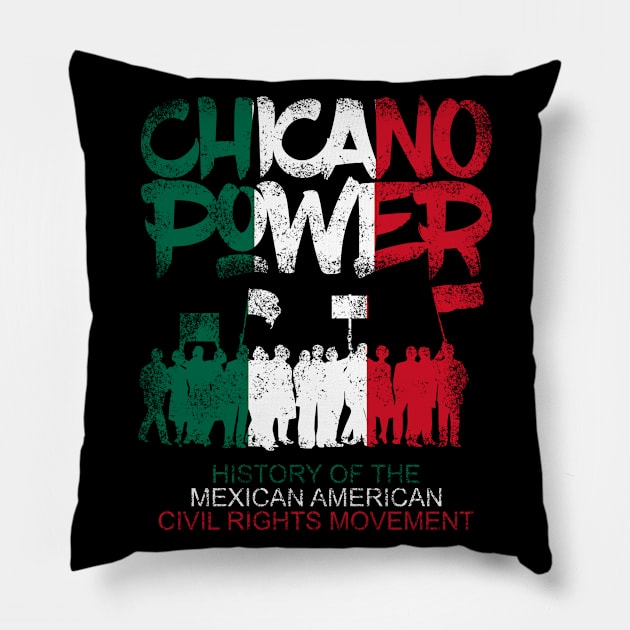 Chicano Mexico American Movement History Mexican Vintage Style Pillow by Tesign2020