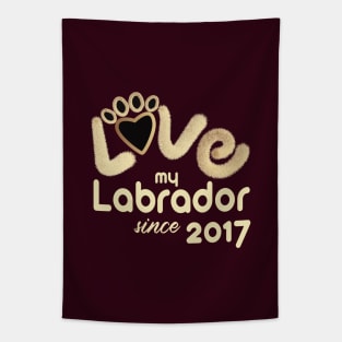 Love my labrador since 2017 Tapestry