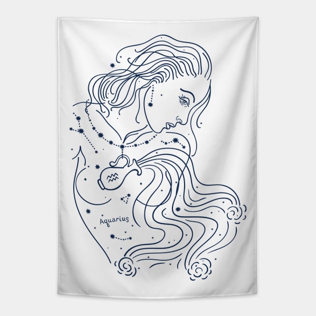 Aquarius Tapestry by CatyArte