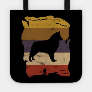 Belgian Shepherd Distressed Vintage Retro Silhouette Tote