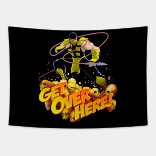 Mortal Kombat Scorpion Get Over Here Tapestry