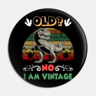 Old No I am Vintage Funny Saurus Pin