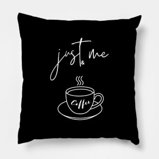 Coffee time alone (white writting) Pillow