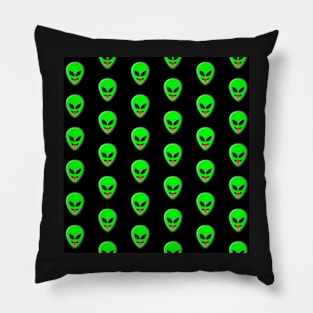 Alien Head Tongue Out Emoji Pattern Pillow