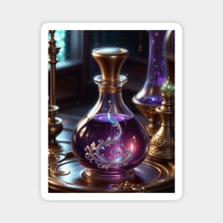 Purple elixir in bottle Magnet