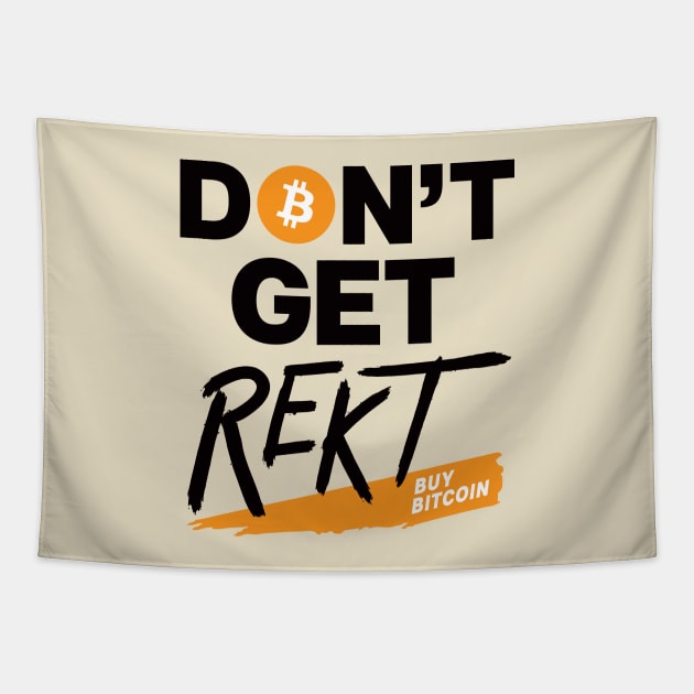 Bitcoin Don't Get Rekt (light colors) Tapestry by JoelS