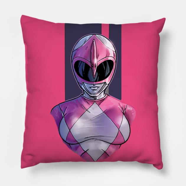 The Pink Ranger Pillow by AdventureWizardLizard