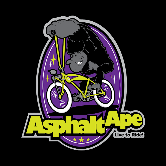 Asphalt Ape Bicycle Shirt by artwork-a-go-go