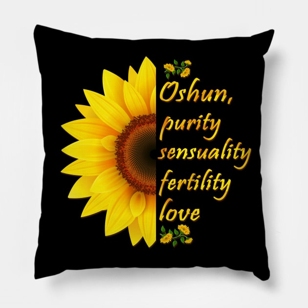 Oshun Orishas Goddess Oxum Ifa Yoruba Religion Pillow by HiDearPrint