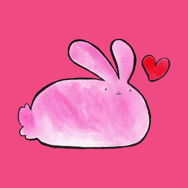 Watercolor Pink Love Bunny by saradaboru