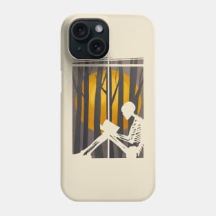 One More Chapter Skeleton Reading Book Phone Case