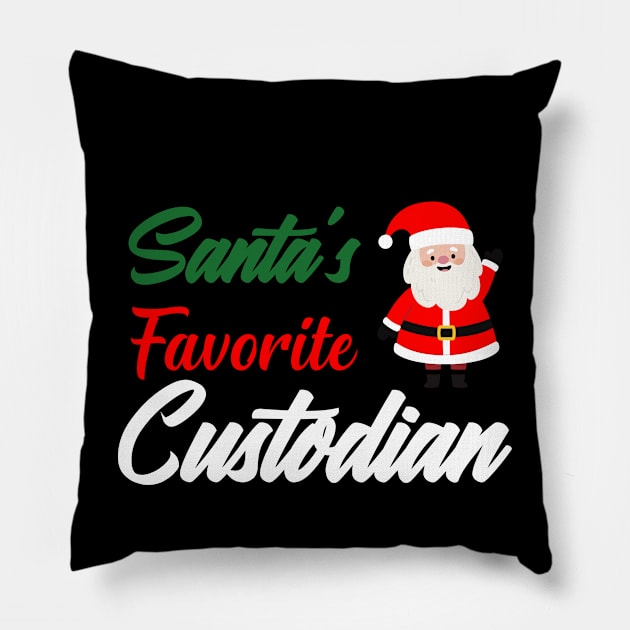 Santa's Favorite Custodian Family Christmas shirt Pillow by boufart