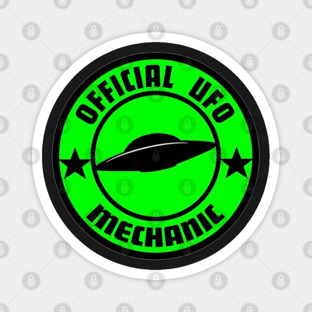 Official UFO Mechanic Magnet by  The best hard hat stickers 