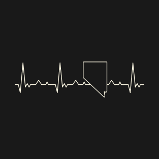 Nevada State USA. Heart. Love. EKG. Pulse. Beat. T-Shirt