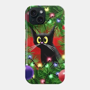 The Cat and the Christmas Tree Phone Case