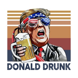 Donald Trump Drunk US Drinking 4th Of July Vintage Shirt Independence Day American T-Shirt T-Shirt