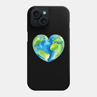 Funny Happy Earth Day, Heart with Earth Phone Case