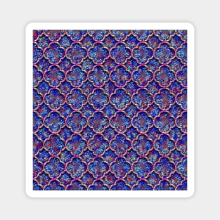 Blue Moroccan Bubble Pattern Magnet