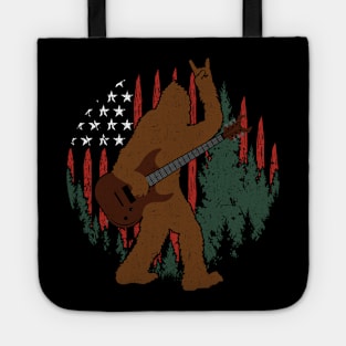 bigfoot rock and roll - bigfoot american flag Tote