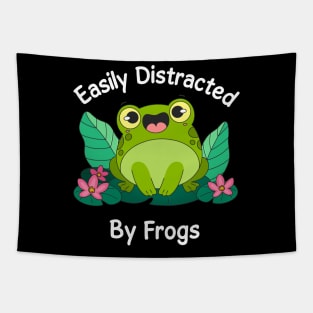 Easily Distracted By CUte Frogs Tapestry