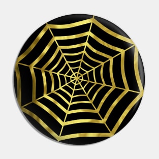 HAPPY Halloween Gold Spider Web Pin