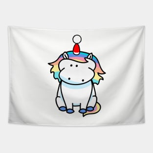 Unicorn with santa hat Tapestry