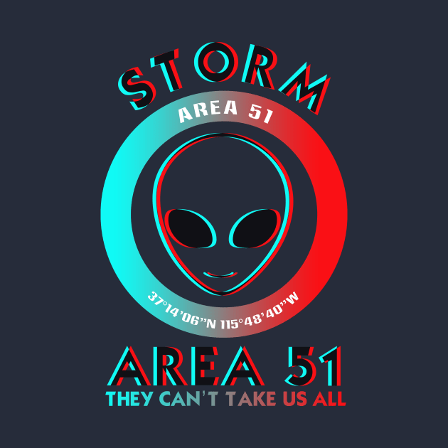 Storm Area 51 They can't take us all with Alien Face trippy by monsieurfour