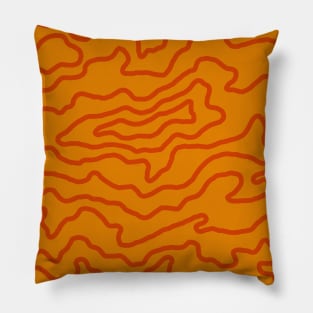 Drip Pattern - Fireplace Orange Pillow