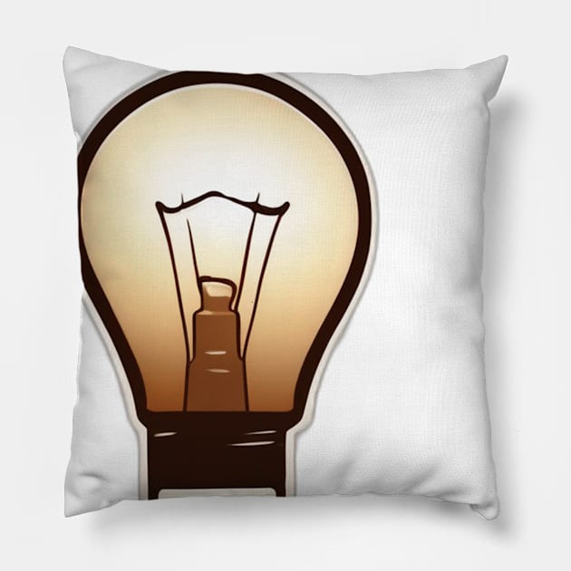 Light Bulb Brown Shadow Silhouette Anime Style Collection No. 423 Pillow by cornelliusy