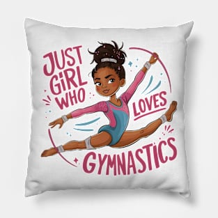 Energetic Gymnastics Girl: Just a Girl Who Loves Gymnastics Pillow