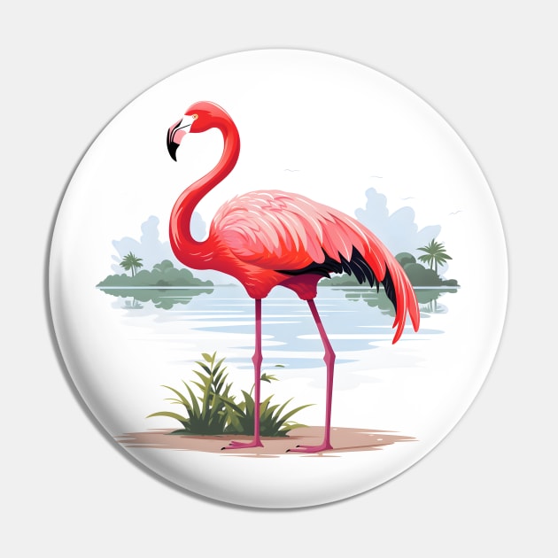 Cool Flamingo Pin by zooleisurelife