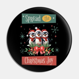 Spread the Joy Christmas Penguins Pin