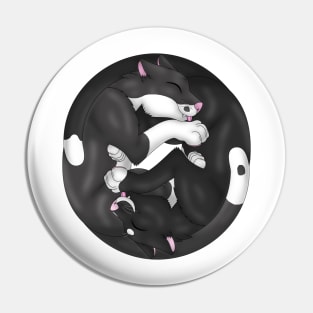 Yin-Yang Cats: Tuxedo Bicolor Pin