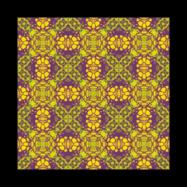 Yellow and Purple Square Pattern - WelshDesignsTP004 by WelshDesigns