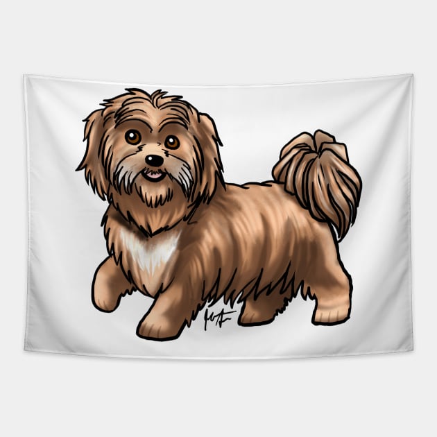 Dog - Shih Tzu - Liver Tapestry by Jen's Dogs Custom Gifts and Designs