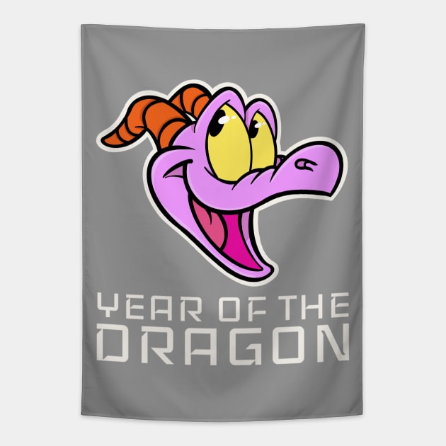 Year of the dragon Happy little purple dragon of imagination Tapestry by EnglishGent