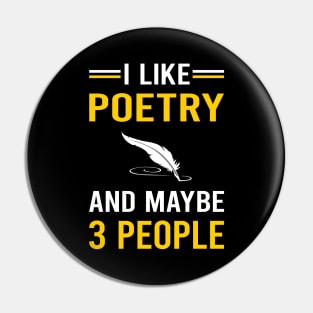 3 People Poetry Poem Poet Pin