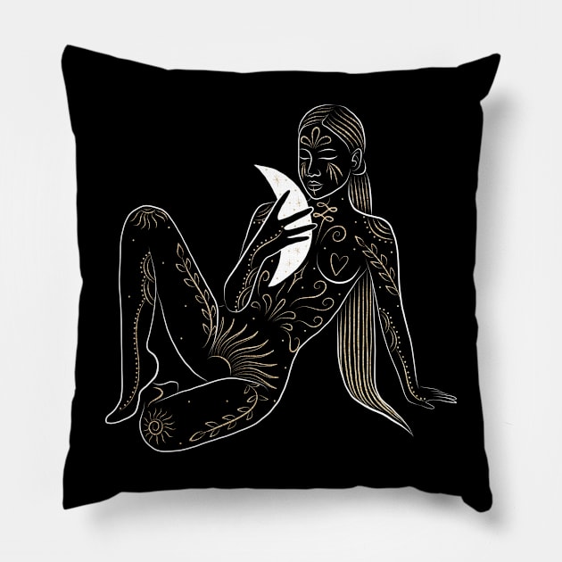 moon girl Pillow by Tynna's Store