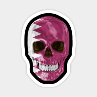 Qatar Flag Skull - Gift for Qatarian With Roots From Qatar Magnet