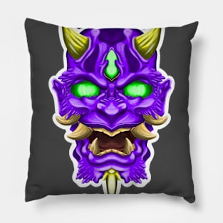 Purple oni mask Pillow