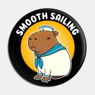 Smooth Sailing Cartoon Capybara Sailor Pin