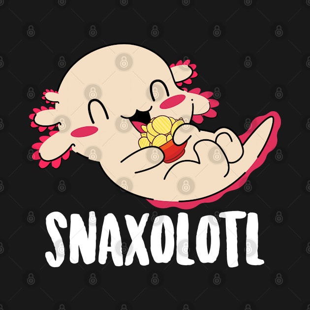 Snaxolotl Shirt Kids Boys Girls Funny Axolotl Eating Chips by Boneworkshop