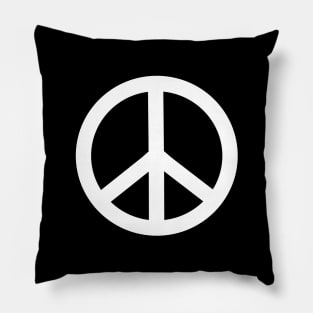 PEACE Sign White Retro Pillow