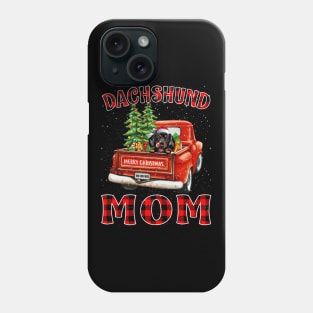 Christmas Dachshund Mom Santa Hat Truck Tree Plaid Dog Mom Christmas Phone Case