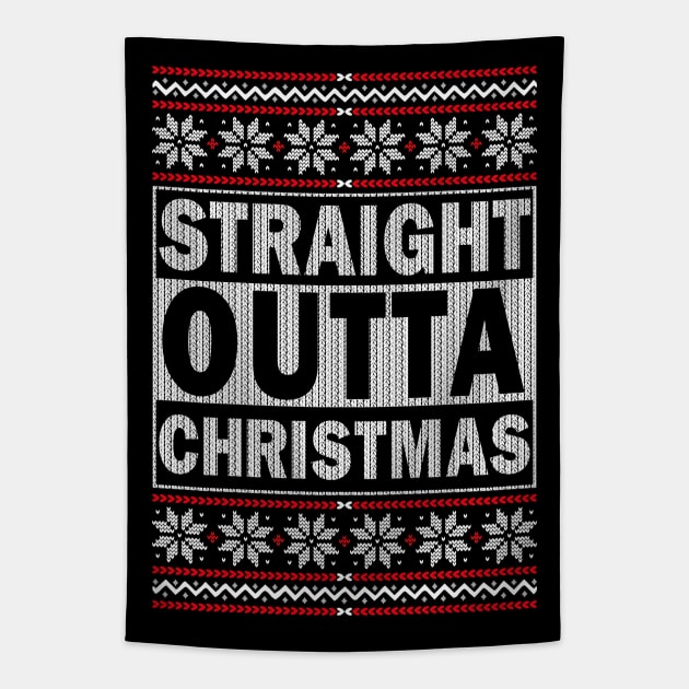 Straight outta Christmas Tapestry by MZeeDesigns