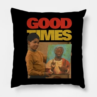 RETRO GOOD TIMES JESUS BLACK Pillow