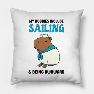 My hobbies include Sailing and being awkward Capybara Sailor Pillow