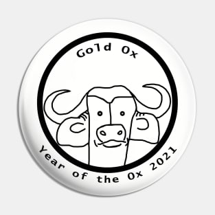 Year of the Gold Ox Face 2021 Outline Pin